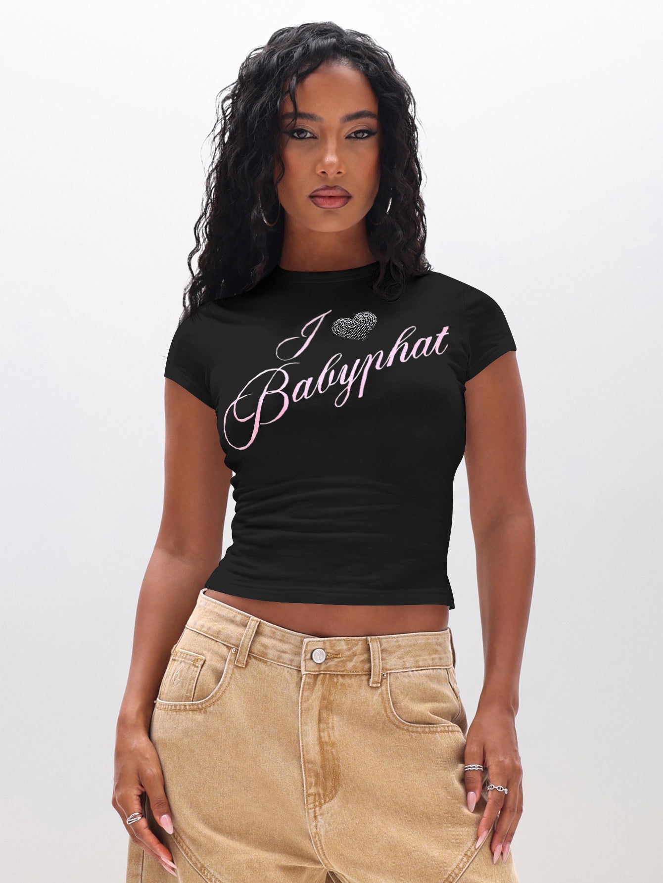 I Love Baby Phat baby tee, black script logo, front view