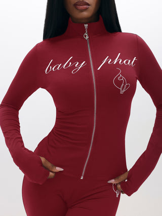 Long Sleeve High Neck Zip Up Top
