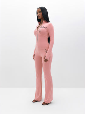 Long Sleeve High Neck Zip Up Top