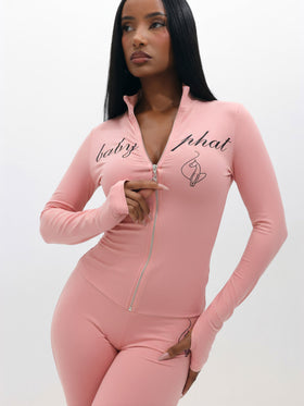 Long Sleeve High Neck Zip Up Top