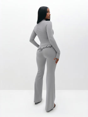 Long Sleeve High Neck Zip Up Top