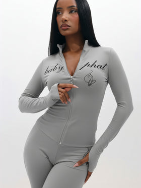Long Sleeve High Neck Zip Up Top
