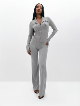 Long Sleeve High Neck Zip Up Top
