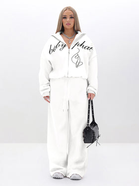 Oversized High Neck Zip Up Sweatshirt