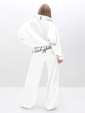 Oversized High Neck Zip Up Sweatshirt