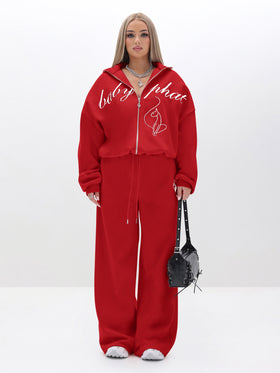 Oversized High Neck Zip Up Sweatshirt