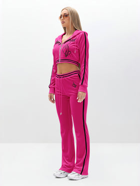 Slim Fit Velour Bootcut Pant