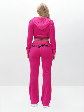 Slim Fit Velour Bootcut Pant