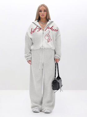 Oversized High Neck Zip Up Sweatshirt
