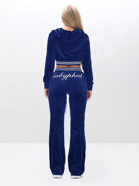 Slim Fit Velour Bootcut Pant