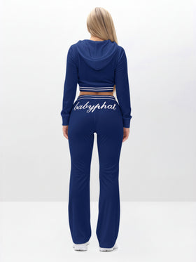 Cropped Velour Zip Up Sweatshirt