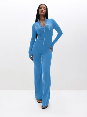 Long Sleeve High Neck Zip Up Top