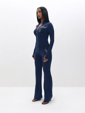 Long Sleeve High Neck Zip Up Top