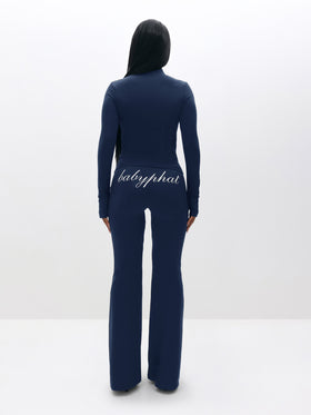 Long Sleeve High Neck Zip Up Top