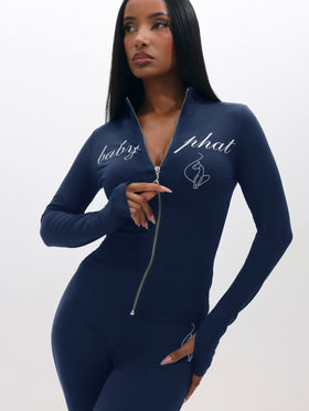 Long Sleeve High Neck Zip Up Top