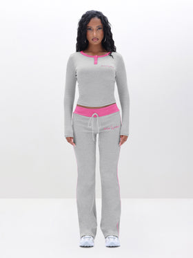 Contrast Trim Henley Top