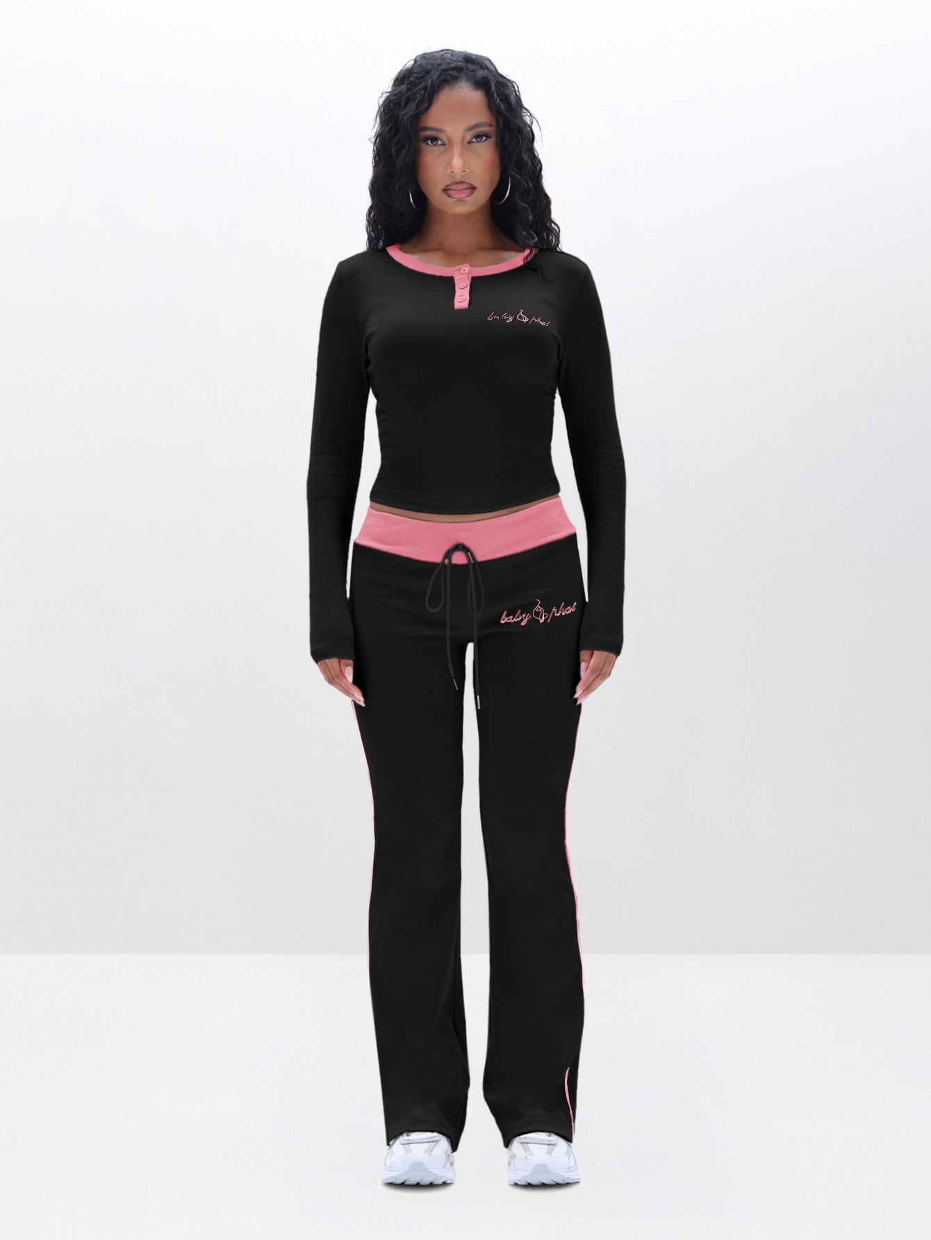 Contrast Trim Henley Top