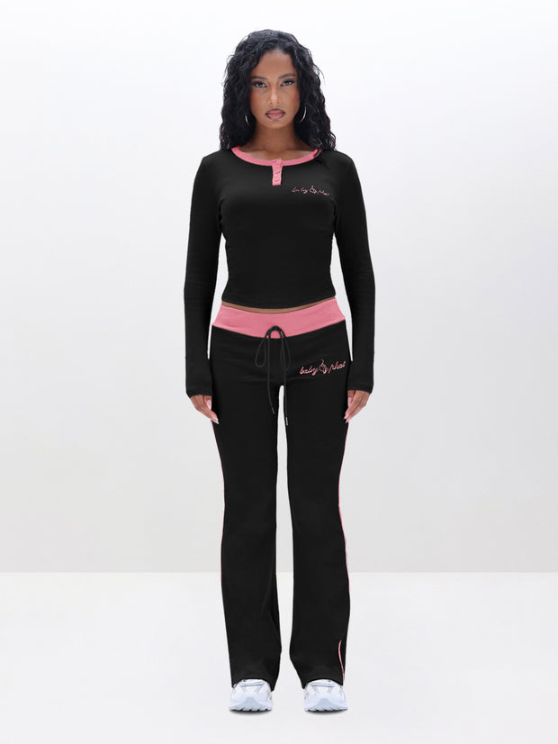 Contrast Trim Henley Top