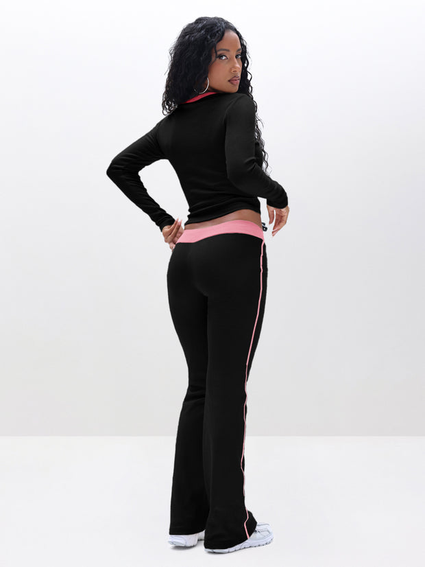 Contrast Trim Henley Top