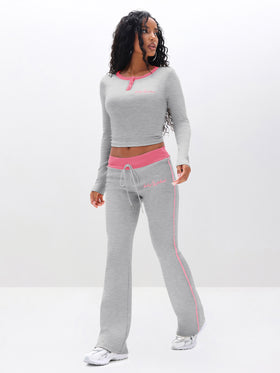 Contrast Trim Bootcut Pant