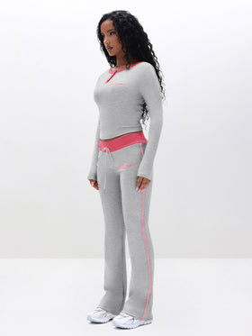Contrast Trim Bootcut Pant