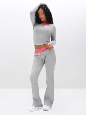 Contrast Trim Bootcut Pant