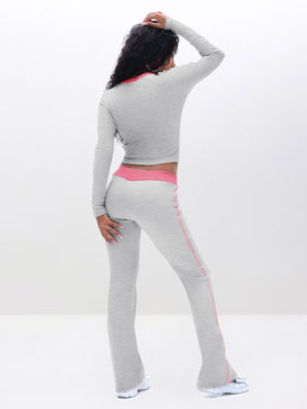Contrast Trim Bootcut Pant