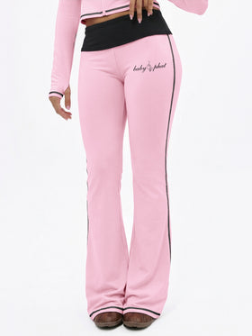 Foldover Flare Legging with Contrast Stitching