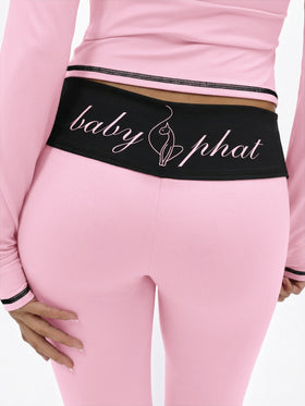 Foldover Flare Legging with Contrast Stitching
