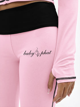 Foldover Flare Legging with Contrast Stitching