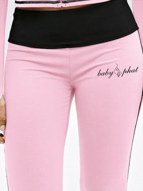 Foldover Flare Legging with Contrast Stitching