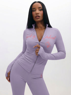 Long Sleeve High Neck Zip Up Top