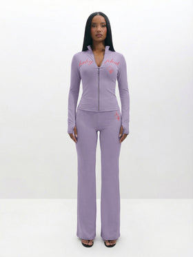 Long Sleeve High Neck Zip Up Top