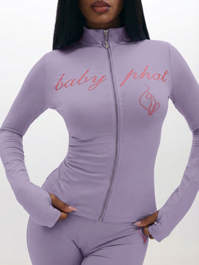 Long Sleeve High Neck Zip Up Top
