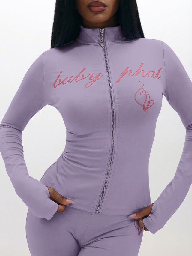 Long Sleeve High Neck Zip Up Top