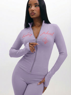 Long Sleeve High Neck Zip Up Top