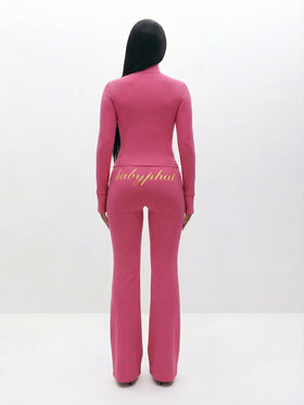 Long Sleeve High Neck Zip Up Top