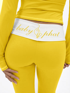 Foldover Flare Legging with Contrast Stitching