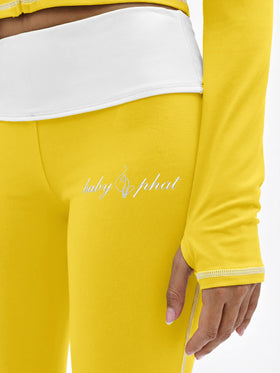 Foldover Flare Legging with Contrast Stitching