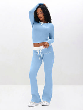 Contrast Trim Bootcut Pant