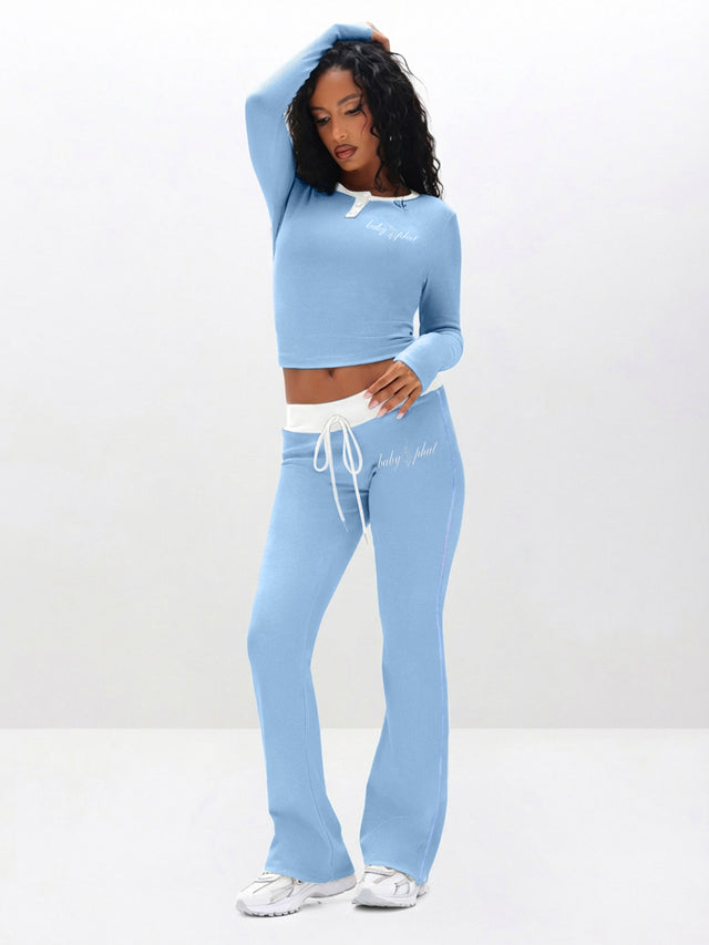 Contrast Trim Bootcut Pant
