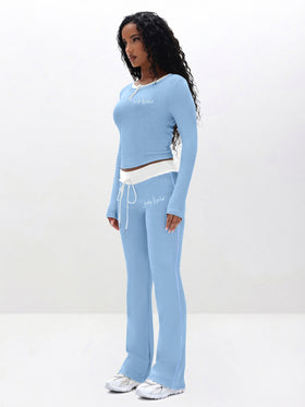 Contrast Trim Bootcut Pant