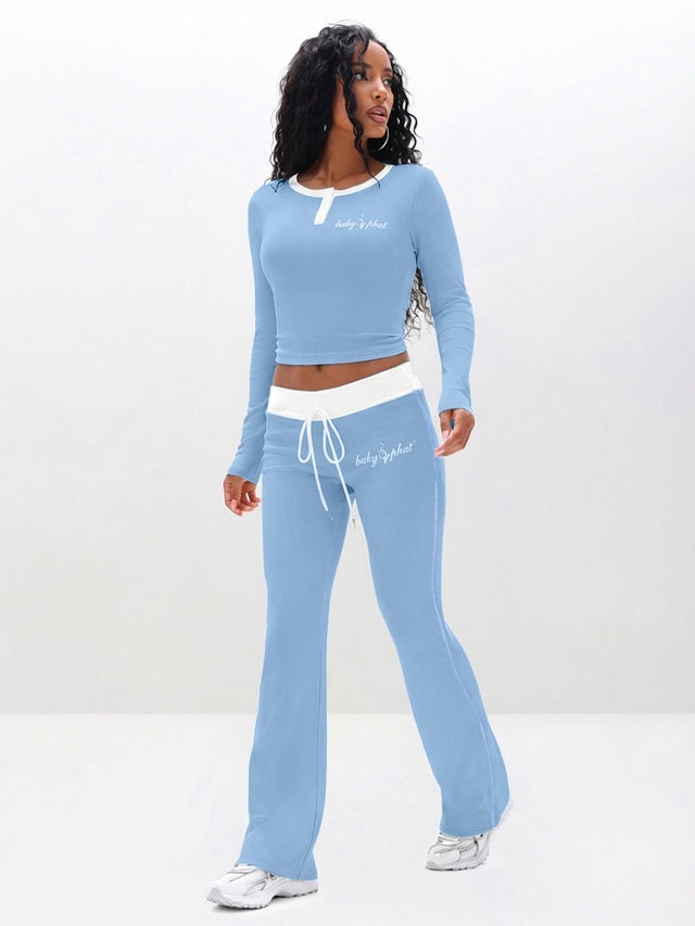 Contrast Trim Bootcut Pant