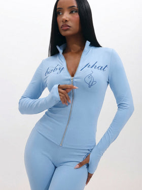 Long Sleeve High Neck Zip Up Top