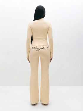 Long Sleeve High Neck Zip Up Top
