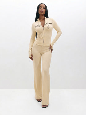 Long Sleeve High Neck Zip Up Top