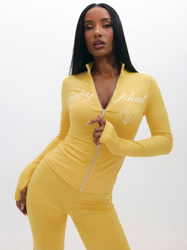 Long Sleeve High Neck Zip Up Top