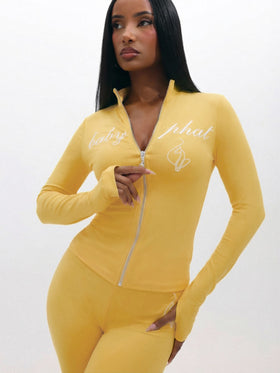 Long Sleeve High Neck Zip Up Top
