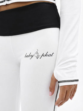Foldover Flare Legging with Contrast Stitching