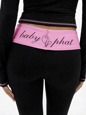 Foldover Flare Legging with Contrast Stitching